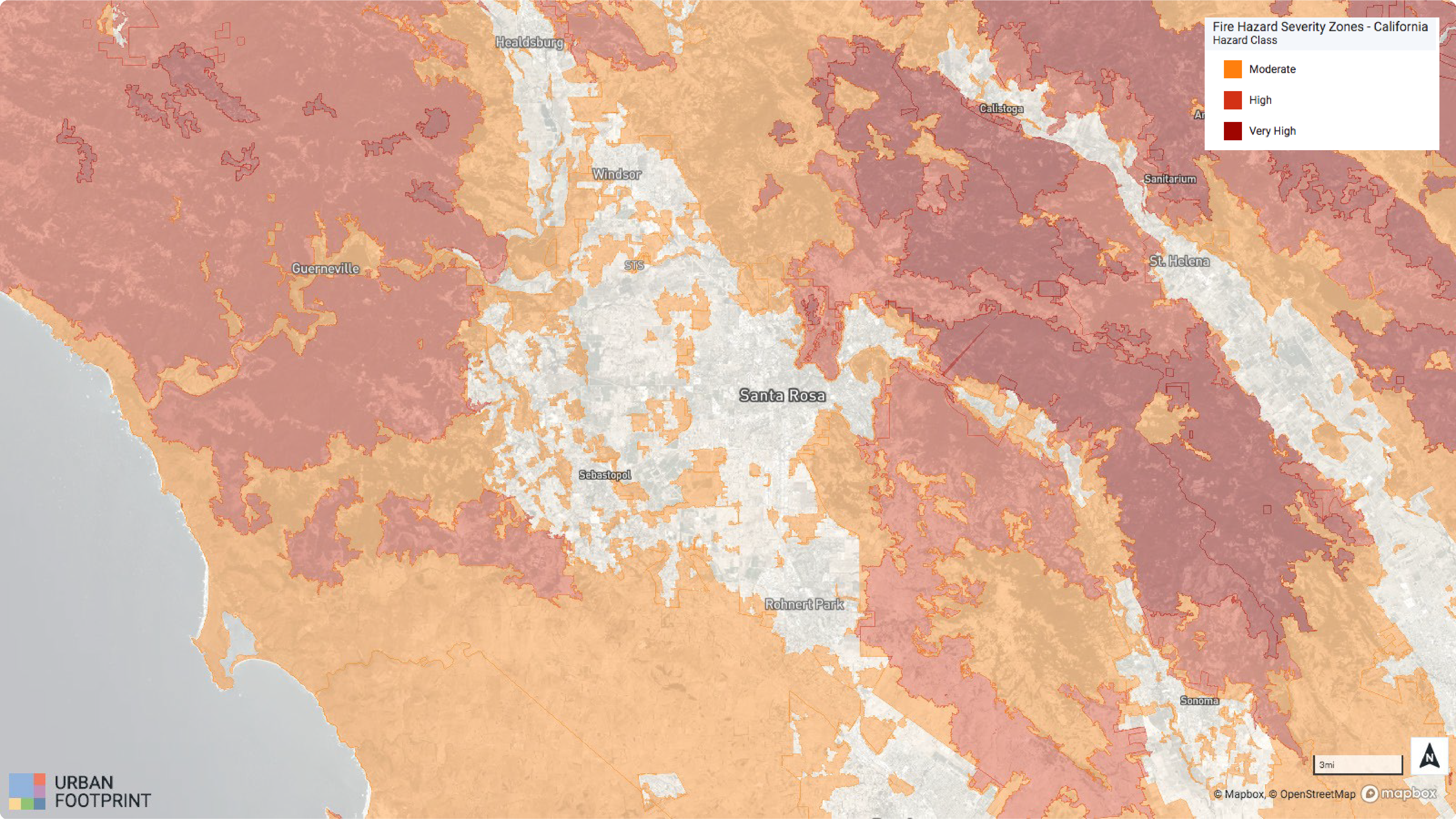 California Fire Hazard Severity Zones in Sonoma County